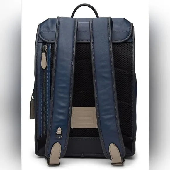 Coach 1941 Black & Navy League Leather Backpack NWT - Picture 4 of 7